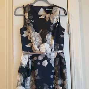 Eliza J navy floral dress